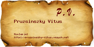 Pruzsinszky Vitus névjegykártya